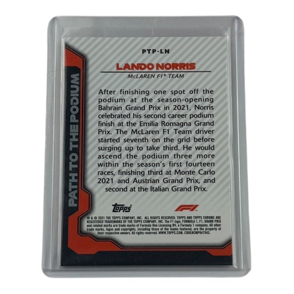 Lando Norris 2021 Topps Chrome Path to the Podium F1 Racing Card - Picture 2 of 2